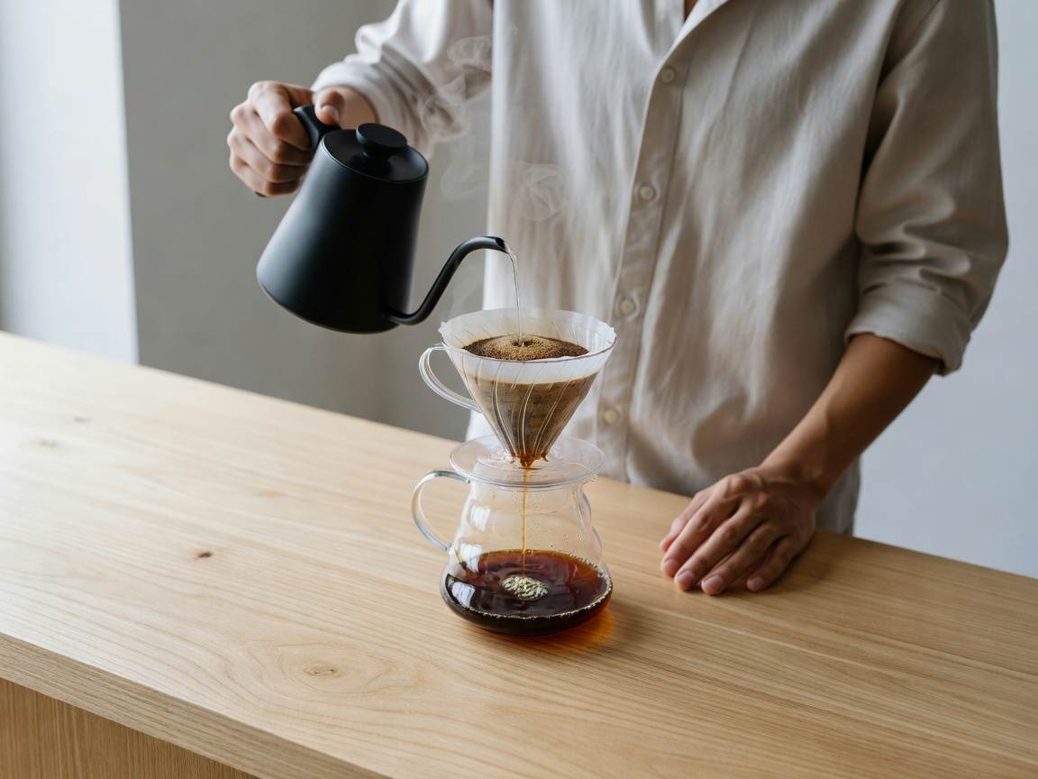 Pour over brewing setup at Tim Wendelboe espresso bar